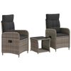 vidaXL Conjunto de Sof&aacute;s de Jard&iacute;n 3 uds. Gris y Gris Oscuro
