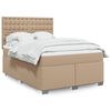 vidaXL Cama box spring con colch&oacute;n cuero sint&eacute;tico capuchino 140x200cm