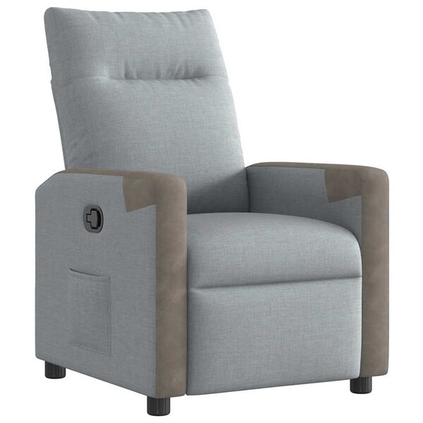 vidaXL Sill&oacute;n reclinable de tela gris claro