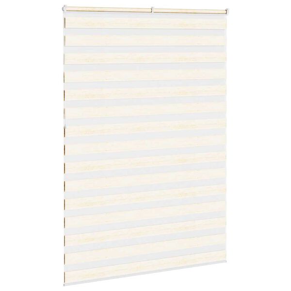 vidaXL Estor cebra beige m&aacute;rmol tejido ancho 150,9 cm poli&eacute;ster