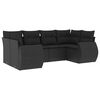 vidaXL Set de sof&aacute;s de jard&iacute;n 6 piezas y cojines rat&aacute;n sint&eacute;tico negro