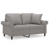 vidaXL Sof&aacute; de 2 plazas con almohadas y cojines tela gris claro 120 cm