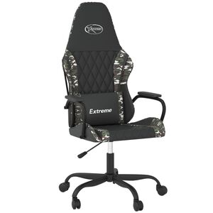 vidaXL Silla gaming cuero sint&eacute;tico negro y camuflaje