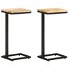vidaXL Mesitas auxiliares 2 uds madera mango rugosa 31,5x24,5x64,5 cm