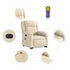 vidaXL Sill&oacute;n de masaje el&eacute;ctrico reclinable elevable tela crema