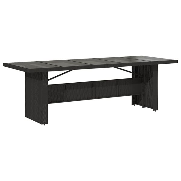 vidaXL Set de comedor de jard&iacute;n 7 pzas y cojines rat&aacute;n sint&eacute;tico negro
