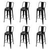 vidaXL Taburetes de cocina 6 unidades acero negro