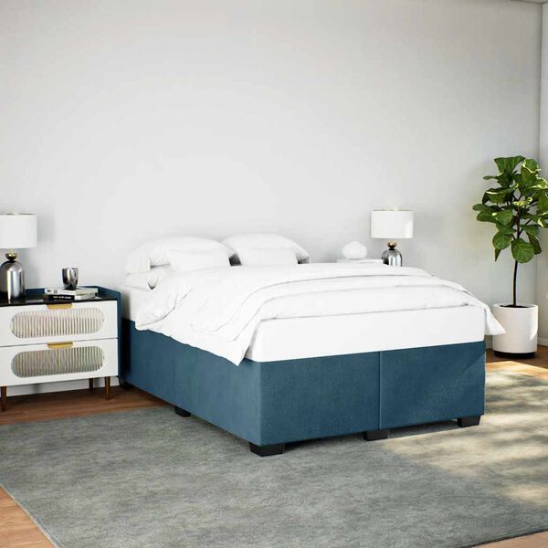 vidaXL Estructura de cama de terciopelo azul 140x190 cm