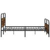 vidaXL Estructura de cama sin colch&oacute;n metal roble ahumado 180x200 cm