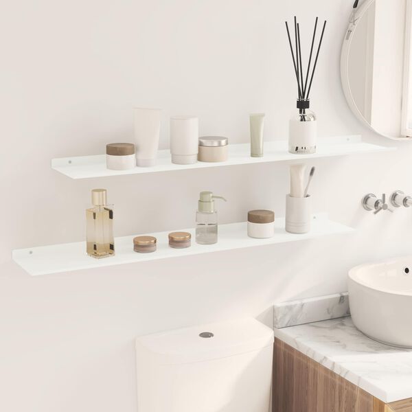 vidaXL Estante flotante 2 pcs 100 x 18 x 2,5 cm Acero