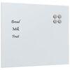 vidaXL Pizarra magn&eacute;tica de pared vidrio templado blanco 60x50 cm