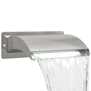 vidaXL Cascada para piscina con luz LED Acero inoxidable 304