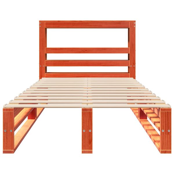 vidaXL Estructura de cama sin colch&oacute;n madera maciza marr&oacute;n 75x190 cm