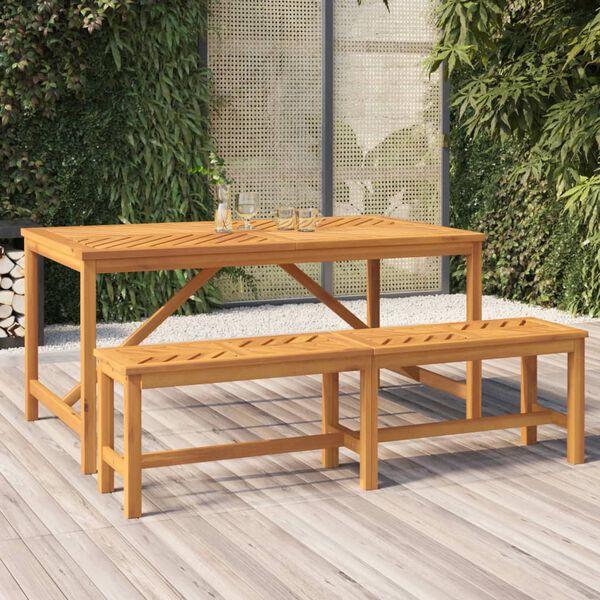 vidaXL Mesa de comedor de jardín madera maciza de acacia 150x90x74 cm