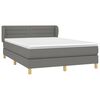 vidaXL Cama box spring con colch&oacute;n tela gris oscuro 140x200 cm