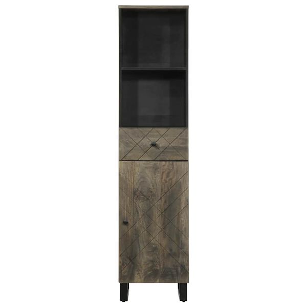 vidaXL Mueble de ba&ntilde;o de madera maciza de mango negro 38x33x160 cm