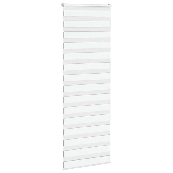 vidaXL Estor cebra blanco 85x200 cm tejido ancho 80,9 cm poli&eacute;ster