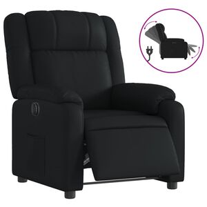 vidaXL Sill&oacute;n reclinable el&eacute;ctrico de cuero sint&eacute;tico negro