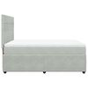 vidaXL Cama box spring con colch&oacute;n terciopelo gris claro 140x190 cm