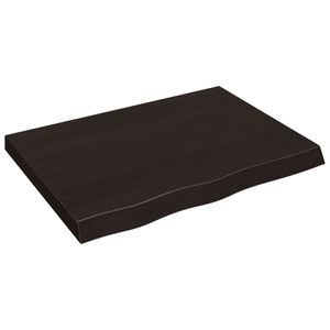 vidaXL Estante pared madera roble tratada marr&oacute;n oscuro 80x60x(2-6) cm