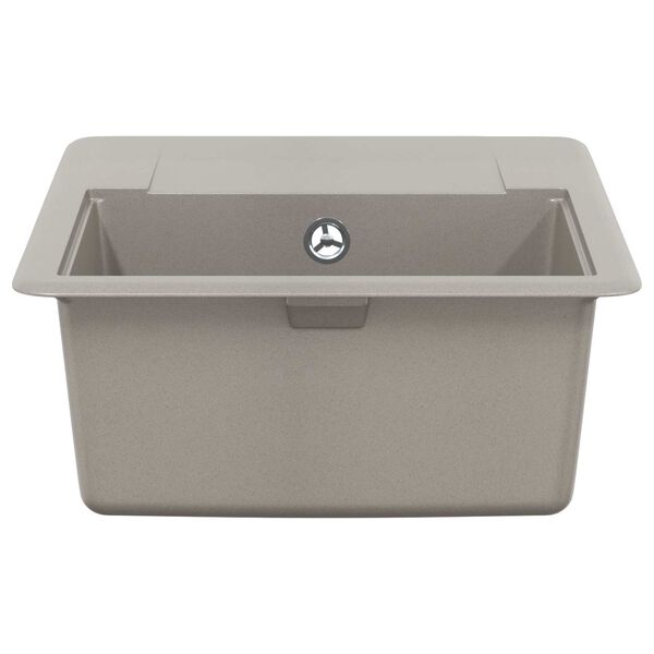 vidaXL Lavabo Gris 560 x 460 mm 80% Cuarzo y 20% Resina