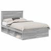 vidaXL Estructura de cama con cabecera Gris Sonoma 120 x 200 cm