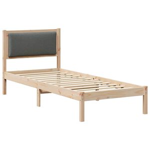 vidaXL Estructura de cama con cabecera Gris oscuro 80 x 190 cm