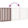 vidaXL Puerta para perros plegable 3 paneles madera &aacute;lamo marr&oacute;n 150cm