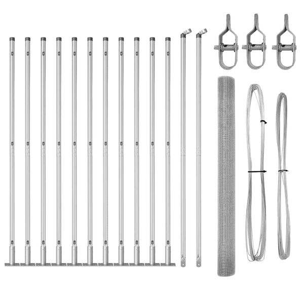vidaXL Poste de Valla Plateado 25 x 1,4 m (malla de 19 x 19 mm) Acero