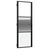 vidaXL Puerta de Vidrio Rayado Negro 76 x 3,5 x 201,5 cm Aluminio