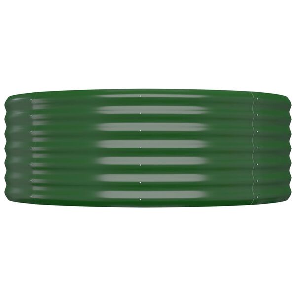 vidaXL Jardinera arriate acero galvanizado verde 396x100x36 cm