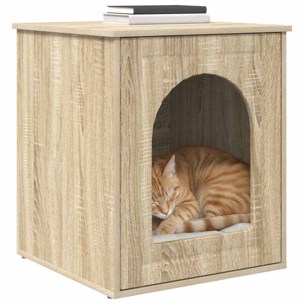 vidaXL Casa para Gatos Sonoma 53 x 52 x 62 cm Madera de ingenier&iacute;a
