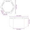 vidaXL Jardinera hexagonal de acero blanco 104x90x45 cm