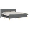 vidaXL Estructura de cama con colch&oacute;n Gris oscuro 180 x 200 cm tela