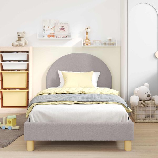 vidaXL Cama para ni&ntilde;os con cabecero Gris Claro 90 x 190 cm