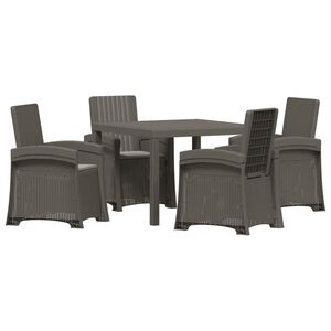 vidaXL Conjunto de Comedor de Jard&iacute;n 5 uds. Gris Claro PP