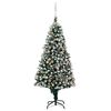 vidaXL &Aacute;rbol de Navidad helado con LEDs, bolas y pi&ntilde;as 210 cm
