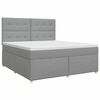 vidaXL Cama box spring con colch&oacute;n Gris Claro 180 x 200 cm Tela