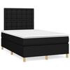 vidaXL Cama box spring con colch&oacute;n y luces LED tela negro 120x190 cm