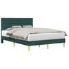 vidaXL Estructura de cama con cabecera Verde oscuro 140 x 190 cm Tela
