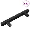 vidaXL Manija de armario 12 pcs Negro M4 x 18 mm Acero inoxidable