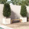 vidaXL Jardineras 2 uds madera maciza de pino blanco 60x60x40 cm