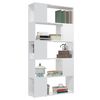 vidaXL Librer&iacute;a separador contrachapada blanco brillante 80x24x155 cm