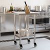 vidaXL Mesa de trabajo de cocina con ruedas acero inox 55x55x85 cm