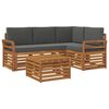 vidaXL Conjunto de sof&aacute;s de exterior 5 uds. Natural y Antracita
