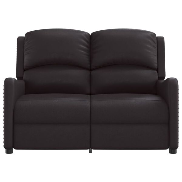 vidaXL Sill&oacute;n reclinable de masaje de 2 plazas cuero sint&eacute;tico negro
