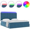 vidaXL Cama con tira de luces LED Azul Oscuro 180 x 200 cm Terciopelo