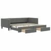 vidaXL Sof&aacute; cama nido con cajones tela gris oscuro 100x200 cm