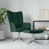 vidaXL Sill&oacute;n de relax con taburete terciopelo verde oscuro
