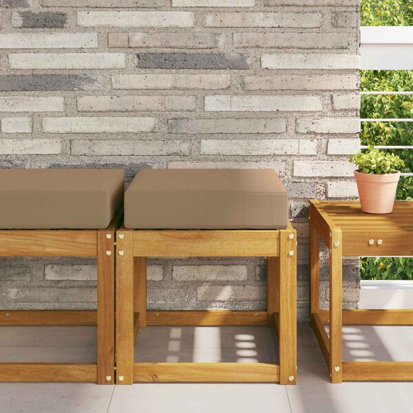 vidaXL Coj&iacute;n de asiento de exterior Taup&eacute; 40 x 40 x 8 cm